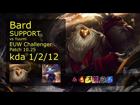 Bard Support vs Yuumi - EUW Challenger 1/2/12 Patch 10.25 Gameplay