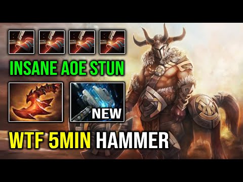 WTF First Item 5Min Meteor Hammer Centaur Warrunner Brutal AOE Stun New 7.32e Buff Dota 2