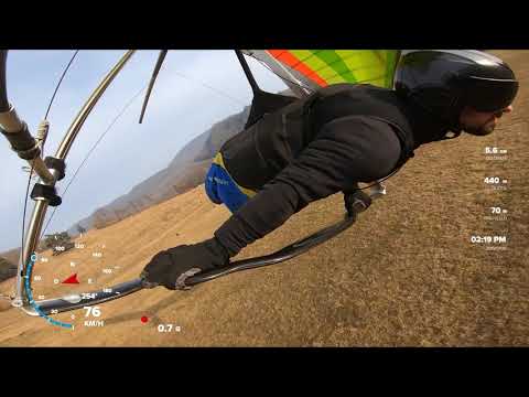High speed hang gliding landing ( 150 kmh - 93 mph )