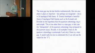 Witten talk on the mass gap problem in 3D quantum Yang-Mills theory