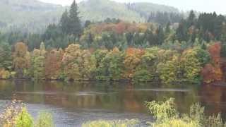 preview picture of video 'Autumn Coronation Bridge Over Loch Faskally Pitlochry Highland Perthshire Scotland'