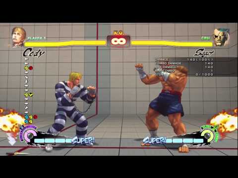 SSF4AE v.2012 - Cody bug against Sagat