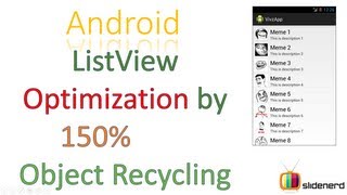 #85 Android ListView Optimization By 150%- Android Tutorial For Beginners [HD 1080p]