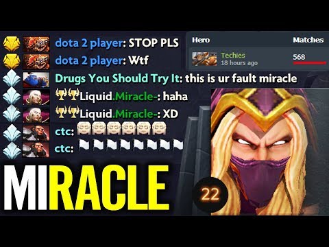 Toxic Techies Spammer vs MIRACLE Invoker Imba Quas Wex Build EPIC INVOKE COMBO 100% Sunstrike Dota 2
