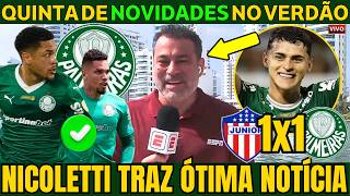 DIRETO DA COLÔMBIA! NICOLETTI TRAZ EXCELENTE NOVIDADE DO PALMEIRAS DE HOJE.