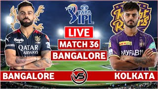 Royal Challengers Bangalore v Kolkata Knight Riders Live | RCB vs KKR Live Commentary | Last 8 Overs