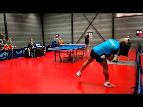 Tafeltennis Scylla 1 - BeneluxGroup Taverzo 1, Kazeem Nasiru vs Laurens Tromer, 13-10-2019