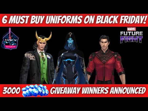 3000 Crystals Giveaway Winners ! 6 Must Have Uniforms on Black Friday 2021 - Marvel Future Fight 7.6