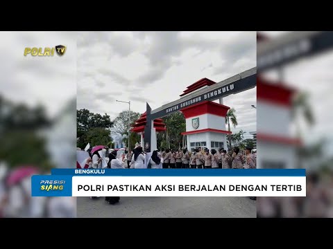 POLRESTA BENGKULU AMANKAN AKSI UNJUK RASA PEGAWAI HONORER DI DEPAN KANTOR GUBERNUR BENGKULU
