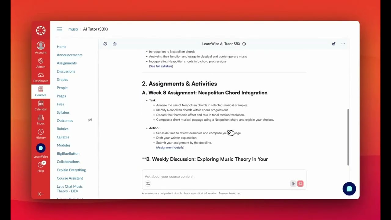 Canvas Walkthrough: LearnWise AI Support, Tutor & Feedback