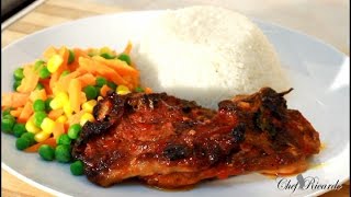 Lamb Chops Pan Fry Oven Baked - Served With Plain Rice | Recipes By Chef Ricardo