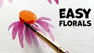 Easy Watercolor Flowers for Beginners | Step by Step Tutorial (Daniel Smith & Sennelier Paints)