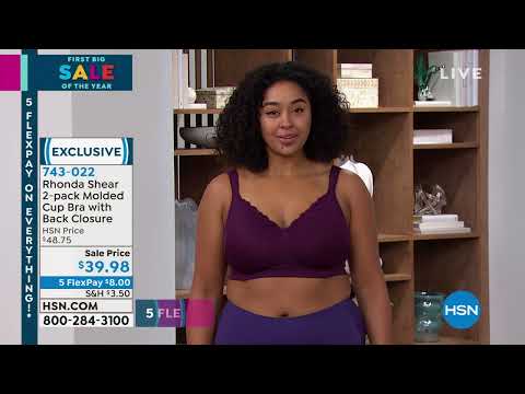 Rhonda Shear 2pack Molded Cup Bra with Back Closure