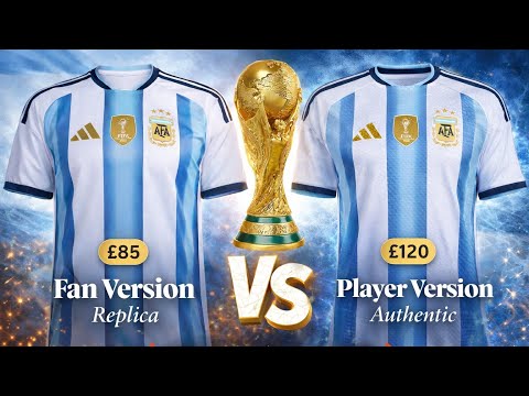 Сравнение домашней футболки Adidas Аргентины 2026 года: оригинальная версия игрока и реплика для ...