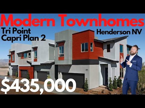 2023 $435k 1,822ft² Townhome Tri Pointe Inspirada Modern Las Vegas Real Estate for Sale Capri Plan 2