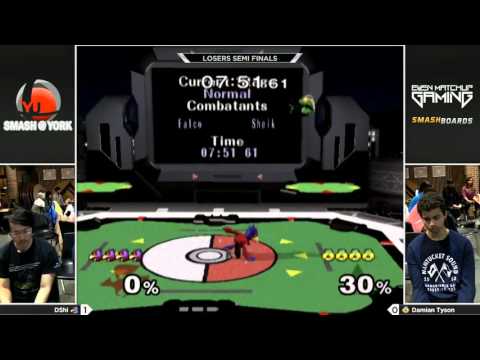 Arcadian FEB 2016 - DShi (Falco) vs Damian Tyson (Sheik) - SSBM Losers Semi Finals