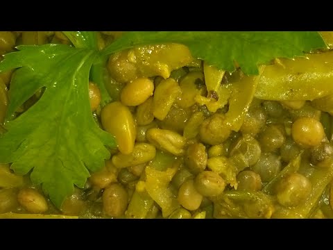Trini style curried saime and Peas