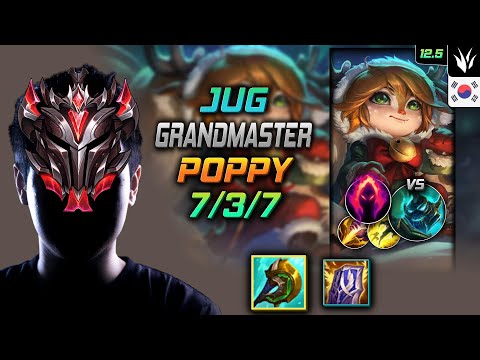 GrandMaster Poppy Jungle vs Hecarim - 천상계 정글 뽀삐 신파자 수확 - LOL KR 12.5
