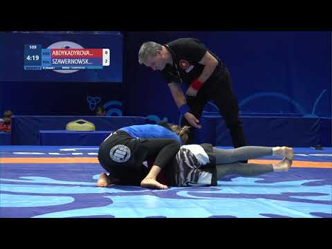 Round 1 Women's GP No-Gi - 58 kg: E. ABDYKADYROVA (KGZ) v. Z. SZAWERNOWSKA (POL)