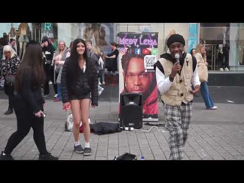 Medy Lema sings Automatic by the Pointer Sisters and other songs in Church Street Liverpool