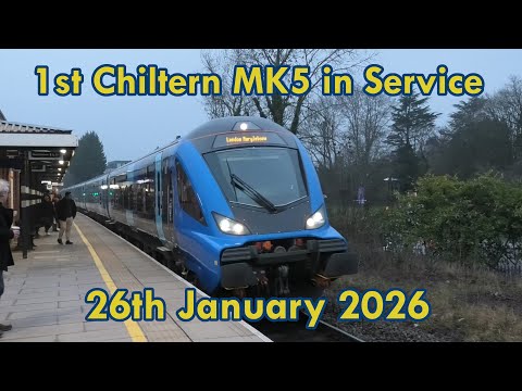 1st Chiltern MK 5 Train in Passenger Service with 68022