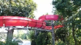 preview picture of video 'Freibad Rüppurr Karlsruhe - rote Riesenrutsche Onride'