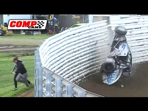 Silver Crown Car Launches Into Fence | COMP Cams Top 5 Moments #62