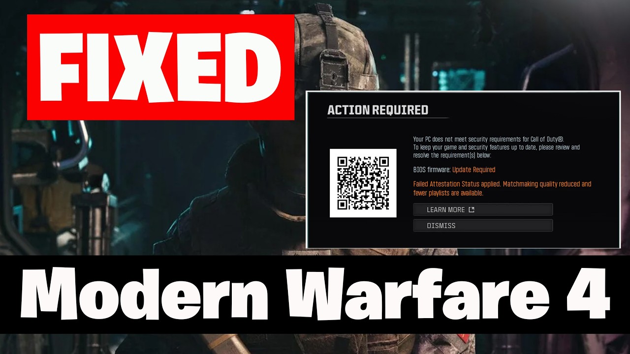How To Fix Modern Warfare 4 Action Required BIOS Firmware Update Required Error🎮🔥