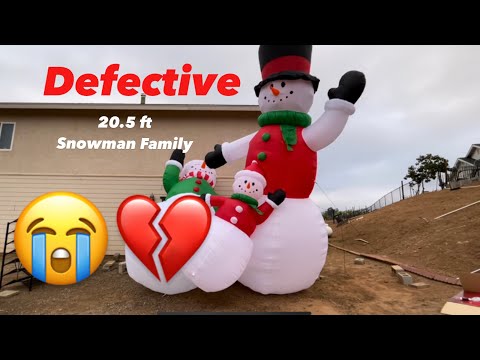 20.5 ft Snowman Inflatable Demo - Broken 😩 At Home Christmas 2022