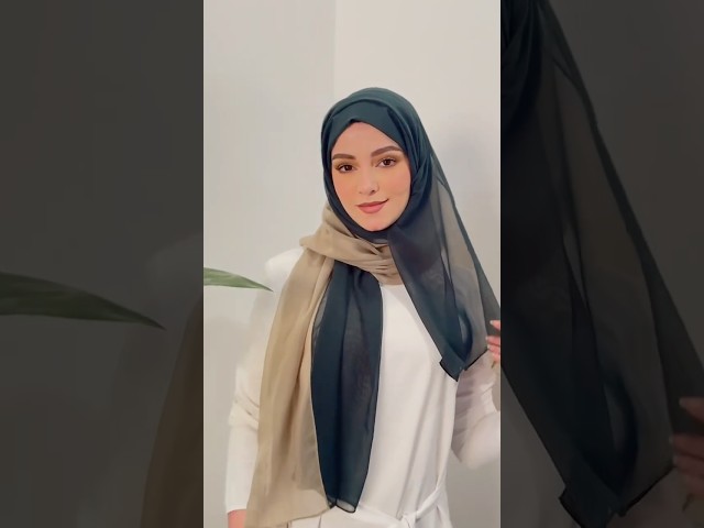 طرحة بوال لونين أخضر وزيتي فاتح طبقة واحدة