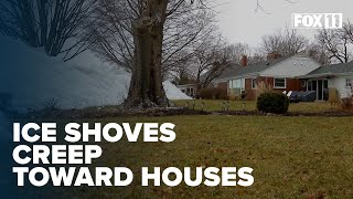 'Highest in a number of years': Ice shoves dangerously close to houses in Oshkosh, Wisconsin