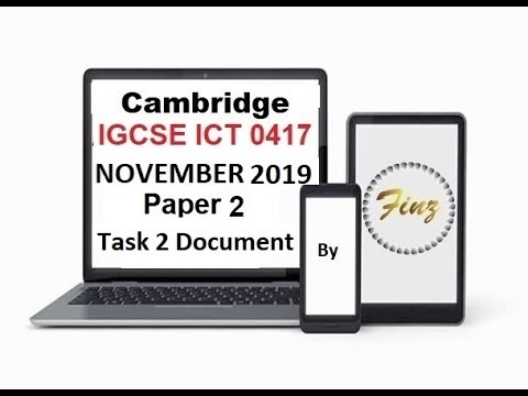 IGCSE ICT 0417 Nov 2019 Paper 2 Document Production