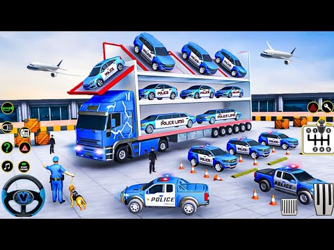 2024 US Police Car Transporter Simulator|| Police Trailer Truck Driver Gameplay