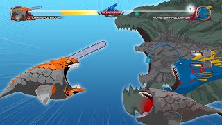 Chainsaw Bloop vs Monster Anglerfish with Healthbars | YaoKit Animations