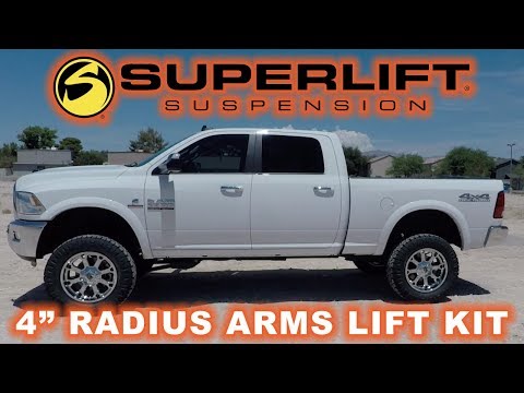 SuperLift K125/K125B 4" Lift Kit W/ Replacement Radius Arms Installed On A 2017 Dodge Ram 2500