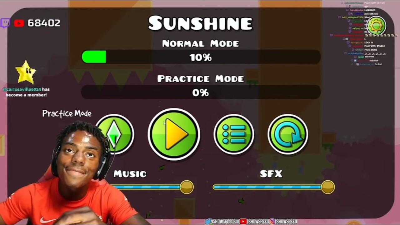 ISHOWSPEED PLAYS GEOMETRY DASH *FUNNY*🤣