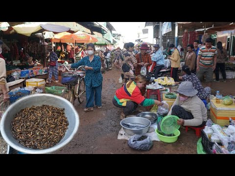 Countryside Food Market @Phsa Rom Lorng - Walk Around Food Market Khum Triel Tangkork Kampong Thom