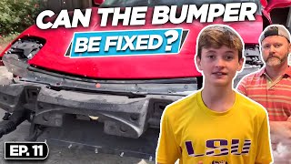 Ep. 11 Rebuilding a Wrecked C5 Corvette | Front Bumper Repair | Plastic Welding Bumper | Epic Fail
