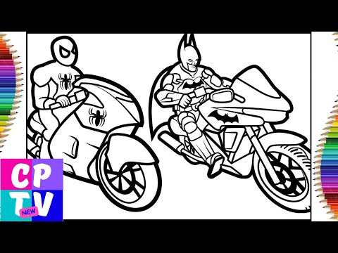 Spiderman vs Batman Coloring Pages/Superheroes on Motorbikes/Unknown Brain-Say Goodbye(ft. Marvin Di