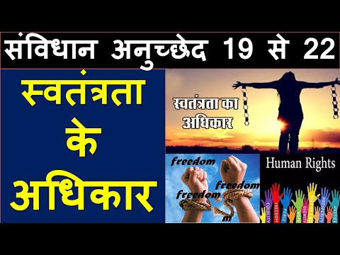 What are the right to freedom? What are Articles 19 to 22 of the Constitution?