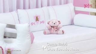 Quarto para Bebê Urso Escudo Rosa | Ref: 56698