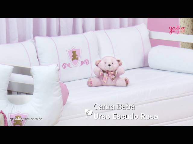 Quarto para Bebê Urso Escudo Rosa | Ref: 56698
