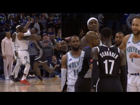Dennis Schroder gets heated and shoves Mike Conley for shooting 3 at end of game 😳