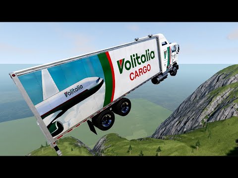 Truck vs High Mega Ramp Physics Test #4 – Realistic Speed Truck Crash – BeamNG Drive
