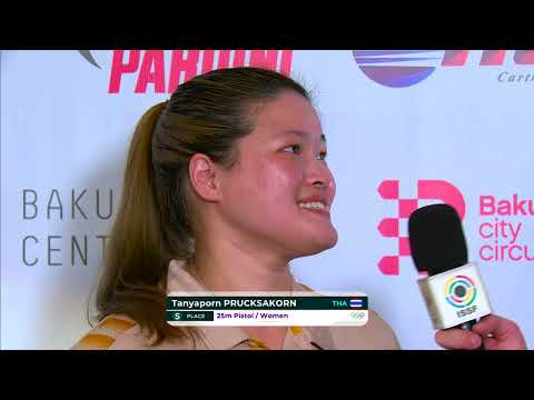 Interview Tanyaporn PRUCKSAKORN THA - Olympic Quota 25m Pistol Women 2023 Baku AZE - ISSF WCH