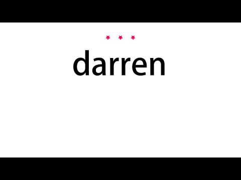How to pronounce darren - Vocab Today