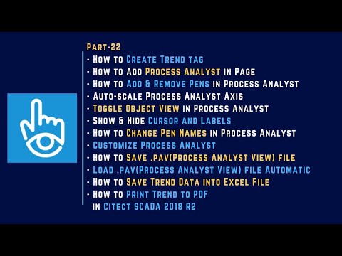 Part-22 | Trend & Process Analyst | Use of .pav File | Auto-load .pav File | Citect SCADA 2018 R2 |