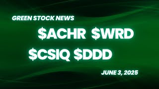 Archer Aviation ($ACHR) | WeRide ($WRD) | Canadian Solar ($CSIQ) | 3D Systems ($DDD)