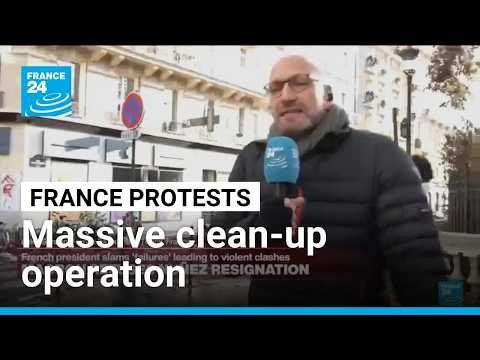 Massive clean-up operation sweeps across France after protests