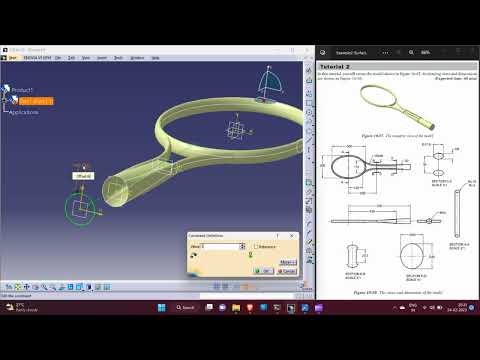 CATIA V5 Generative Shape Design GSD Tutorial 2 Tennis Racket